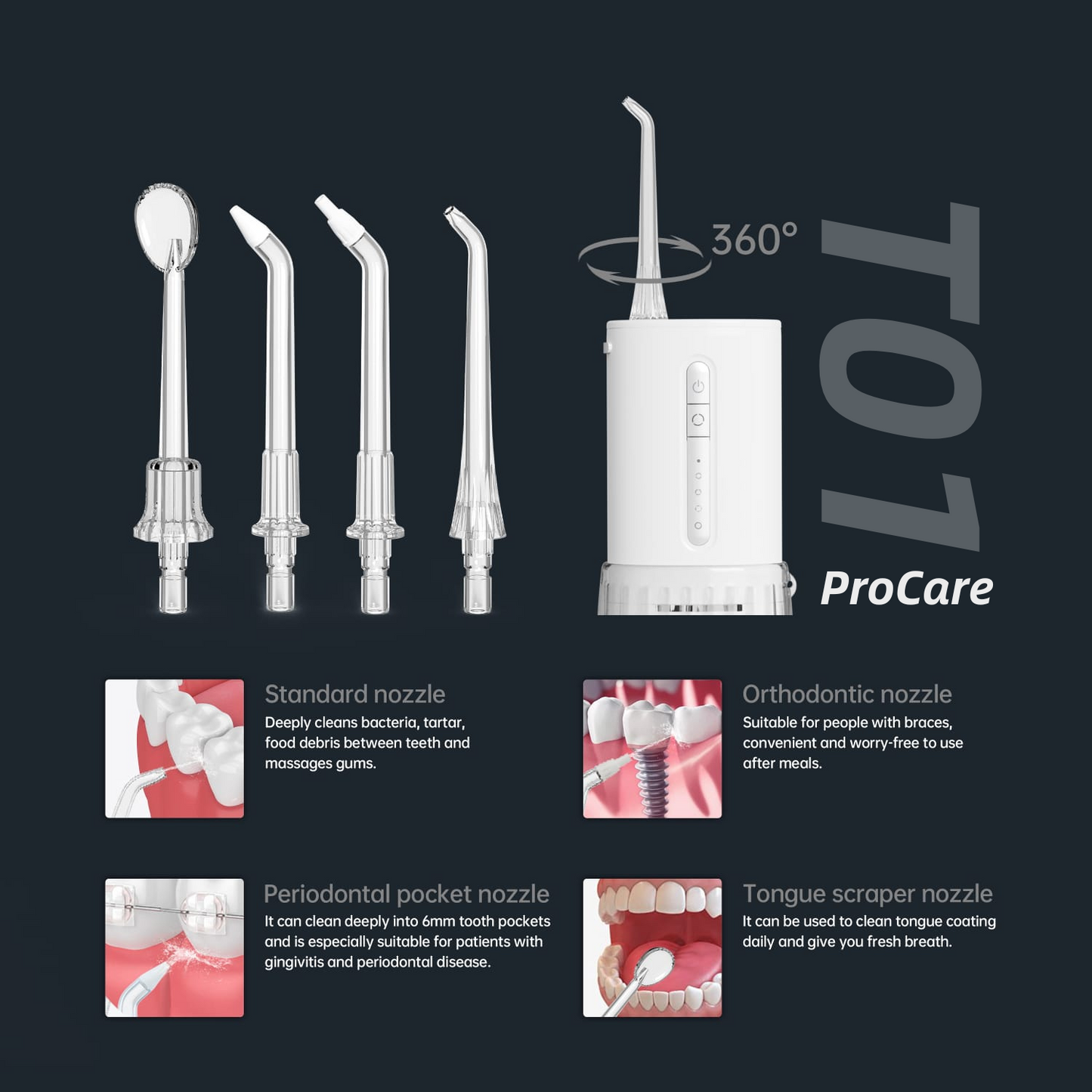 FLOSMO Electric Water Flosser - T01 ProCare