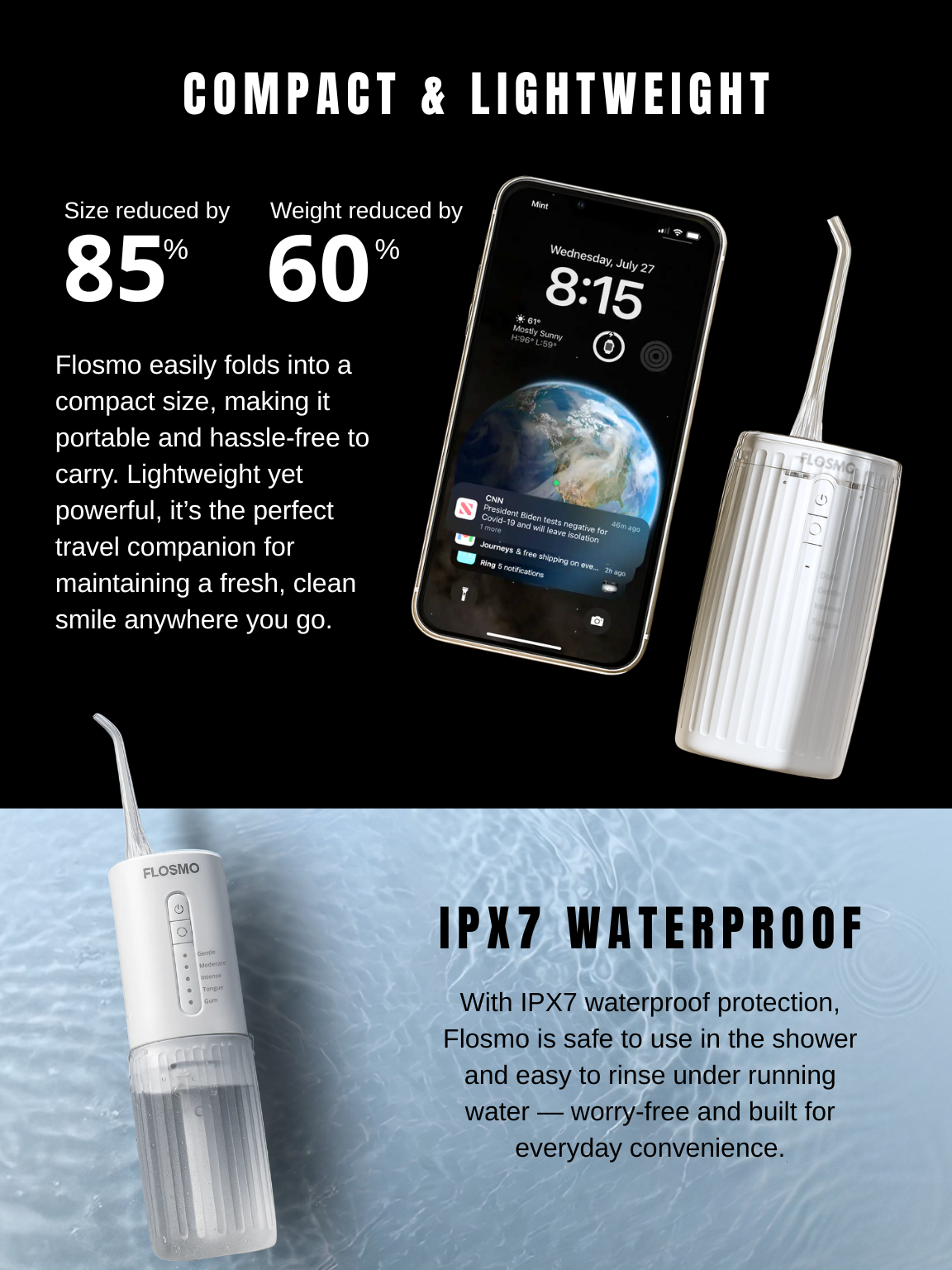 FLOSMO Electric Water Flosser - T01 ProCare